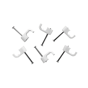Vimark White Flat Single Bell Wire Clips 0.5-1mm 100 Pack - Screwfix