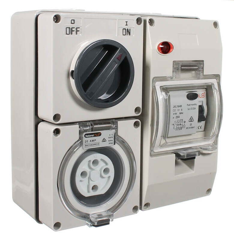 NLS 66CV420RCD 4 Pin 20Amp Switched Socket Outlet IP66