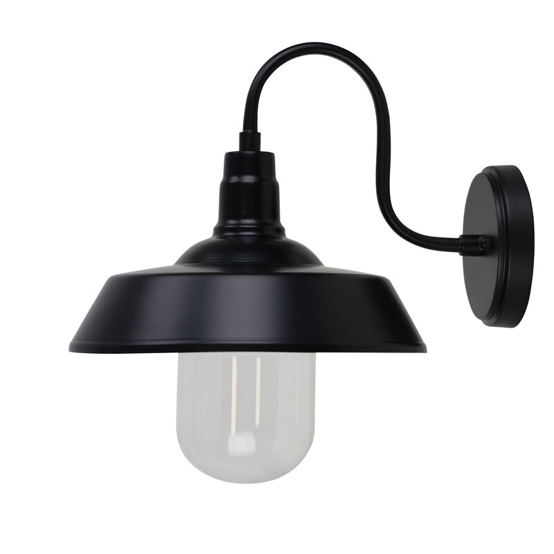 Oriel OL7890BK | Hudson Barn Style Wall Light | Black