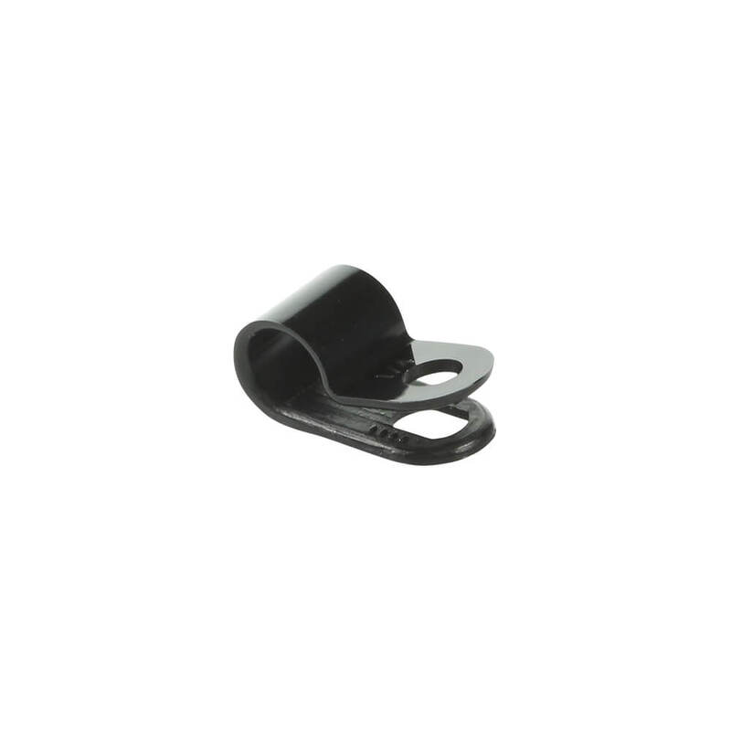 Cabac PCBK-6 | Nylon P Clip 6.3mm Cable Black 100pack