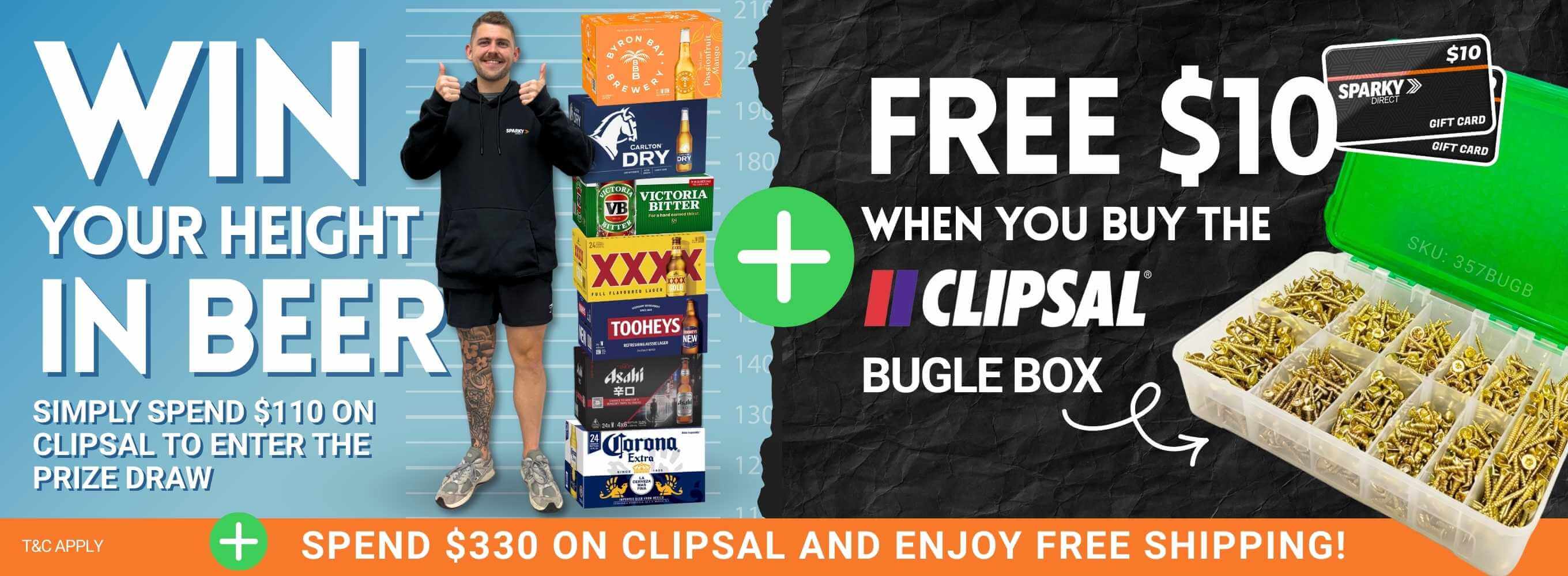 Win Your Height In Beer | Clipsal X Sparky Direct
