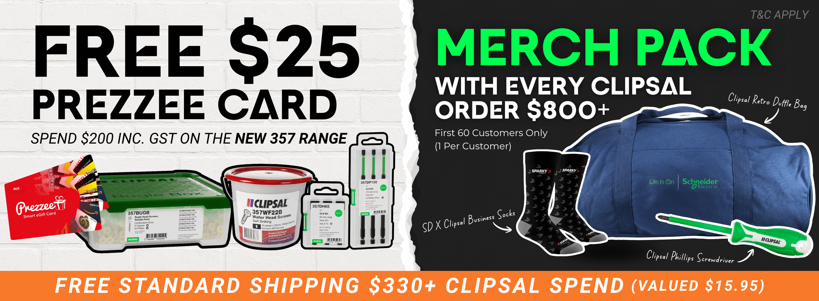 Clipsal March Promos | $25 Prezzee & Merch Pack
