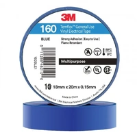 3M 3M160-BL | Vinyl Electrical Insulation Tape Blue 18mm x 0.15mm x 20m | Single Buy