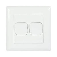 Tesla TESSW2LDX | 2 Gang Large Light Switch 16A | White