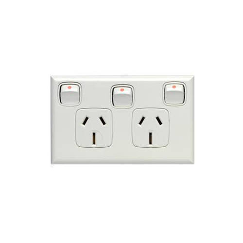 HPM XLP777X | Double GPO Power Point With Extra Switch 10Amp (Excel Series)